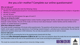 Are you bisexual+ and a mother to a child aged 4 to 17?